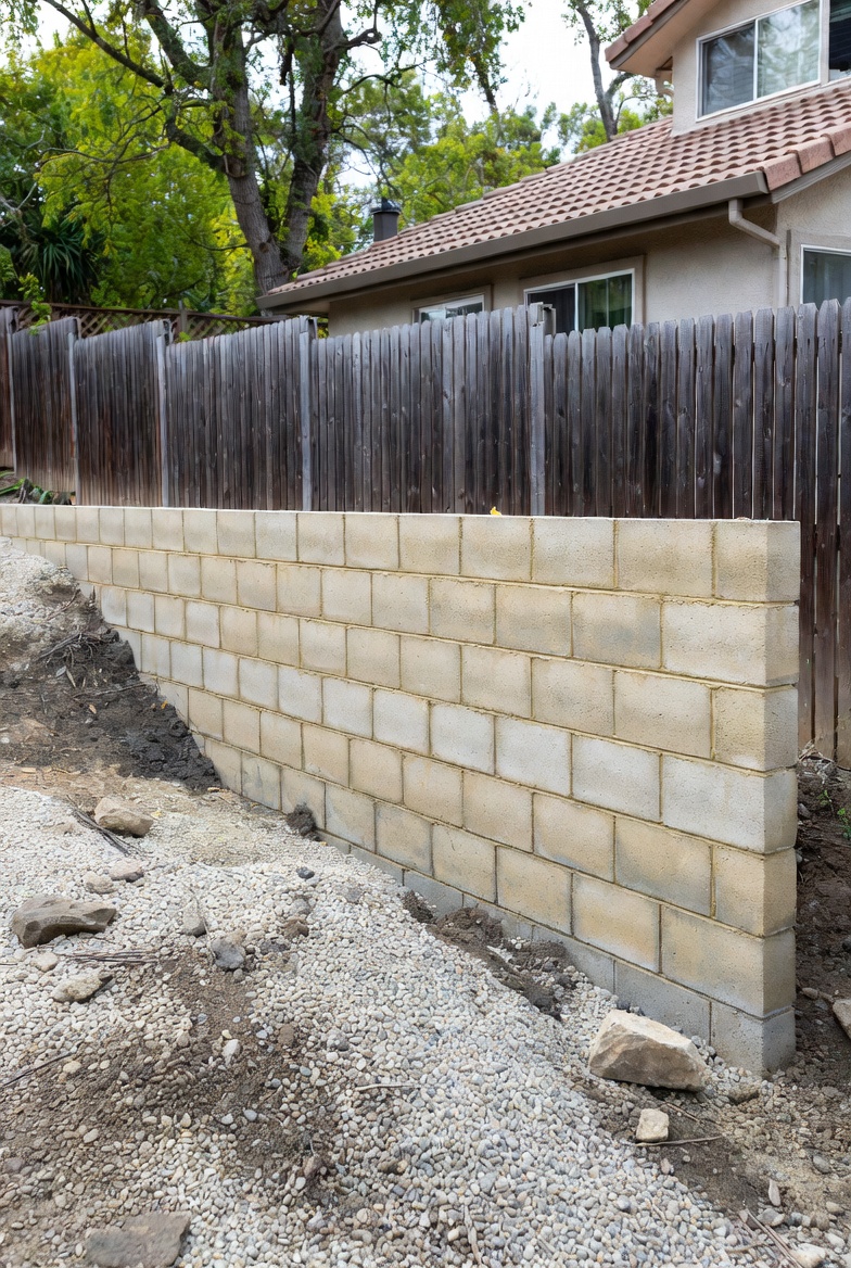 New Retaining Wall Installation